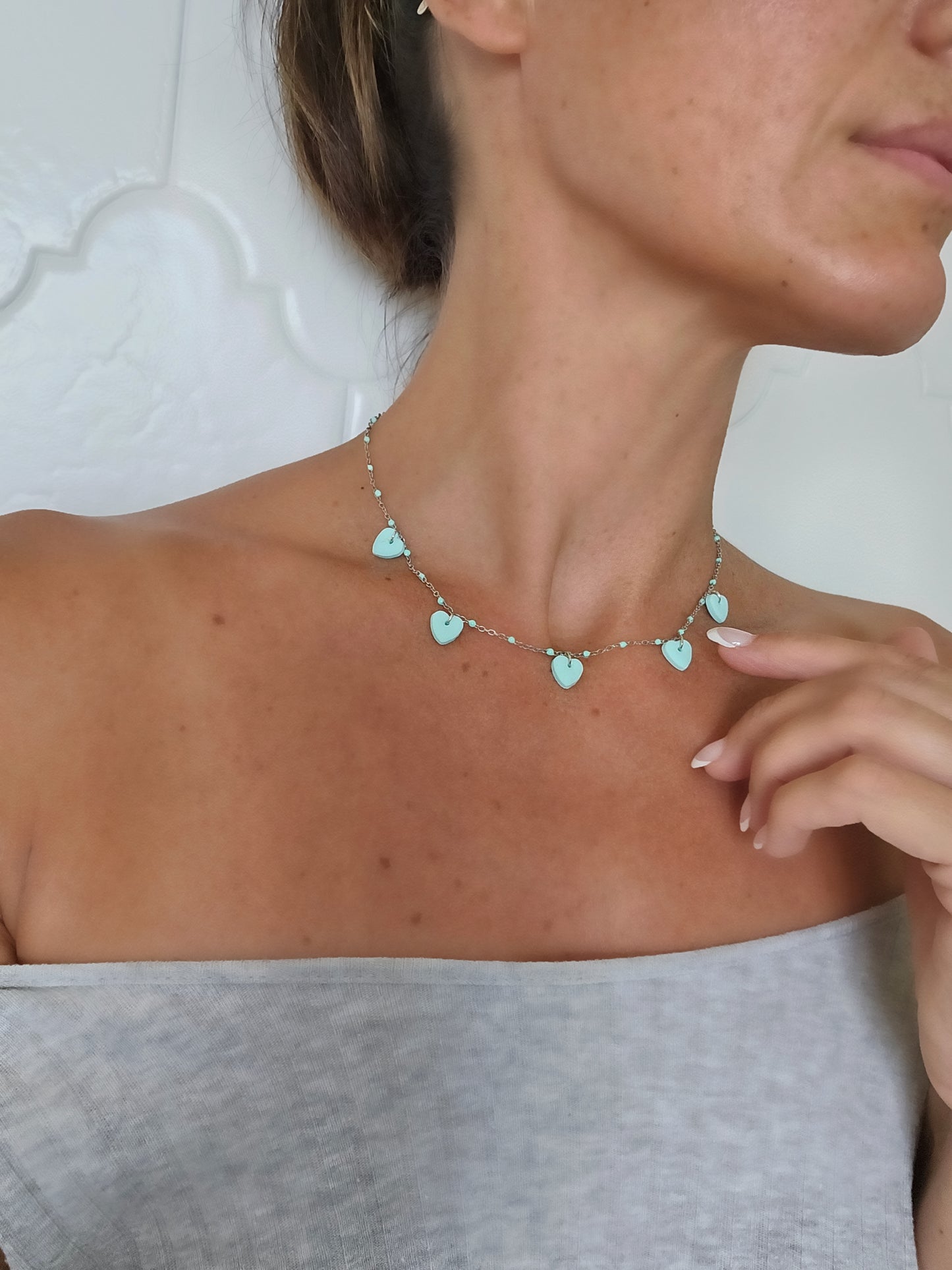 Collana girocollo cuoricini