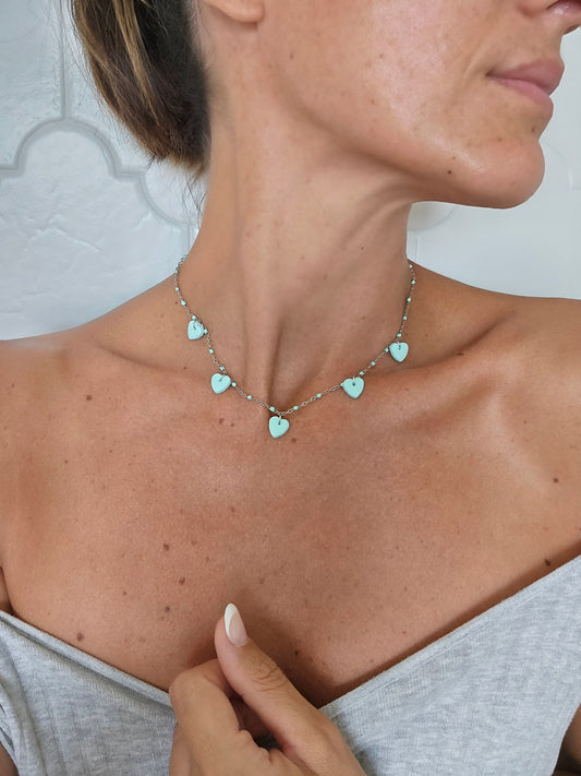 Collana girocollo cuoricini